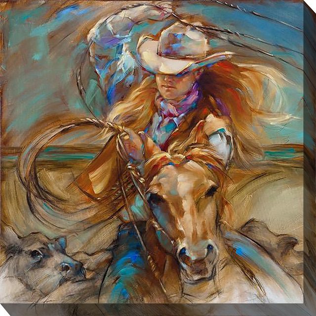 Cowgirl Up Outdoor Canvas Wall Art