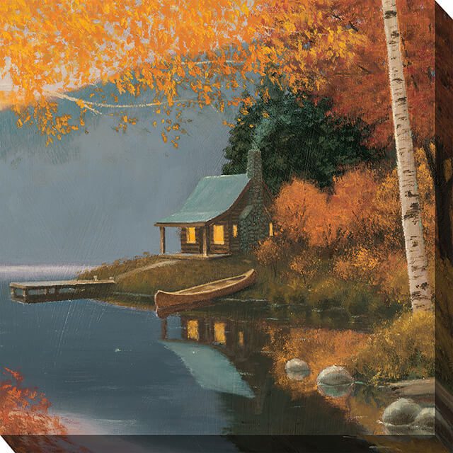Cozy Cabin Outdoor Canvas Wall Art