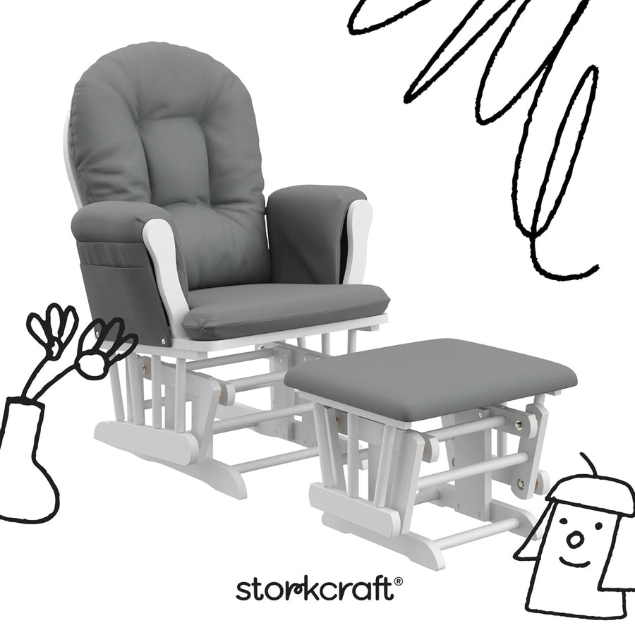 Storkcraft Hoop Glider & Ottoman | GREENGUARD Gold – Visit Furniture