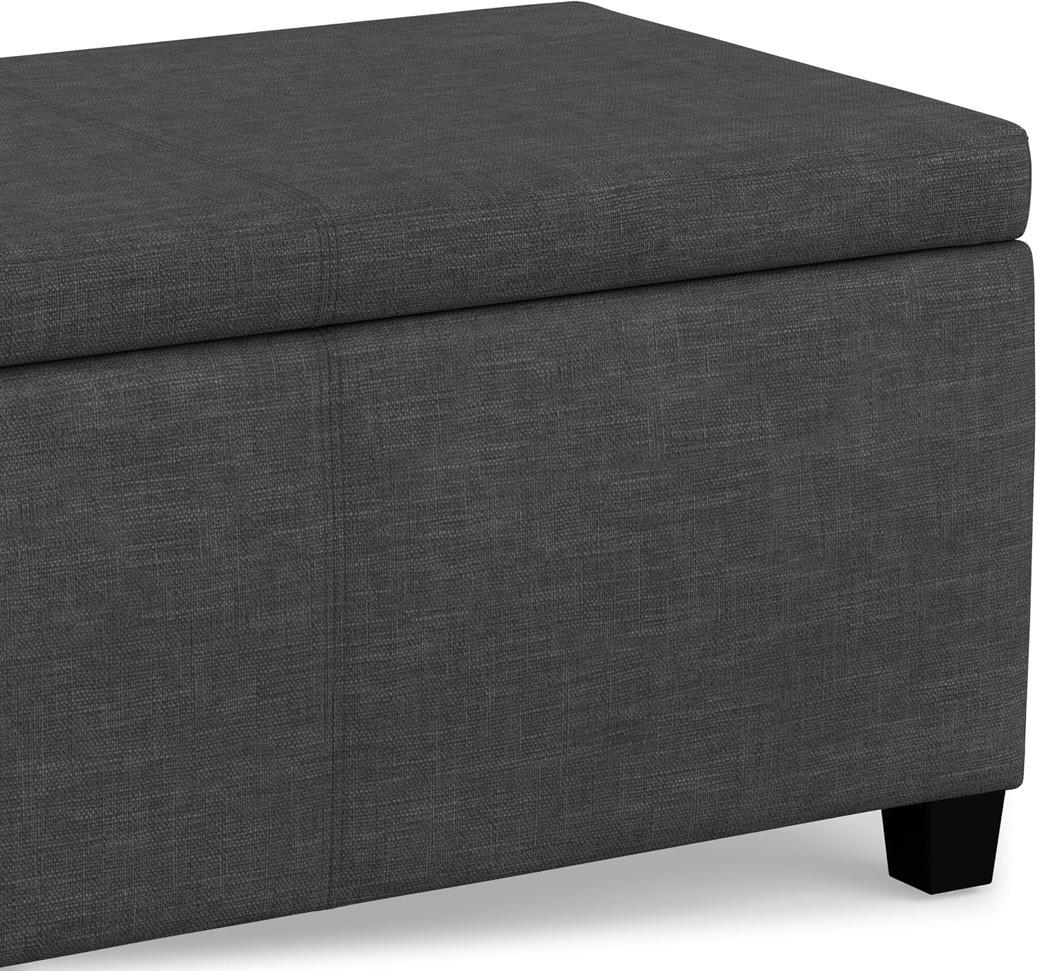 Partial side view highlighting the stitched seam between the padded top and base in dark gray fabric.