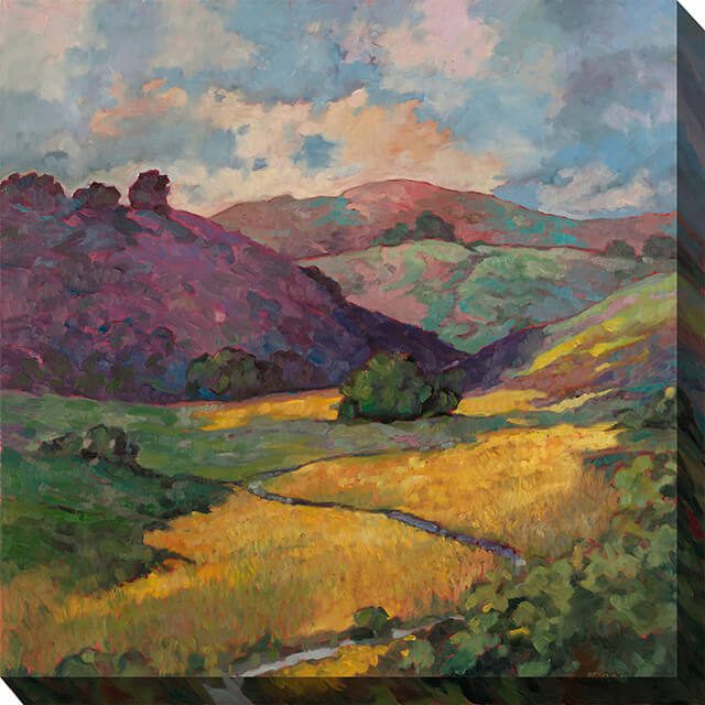 Golden Hillside Outdoor Canvas Wall Art