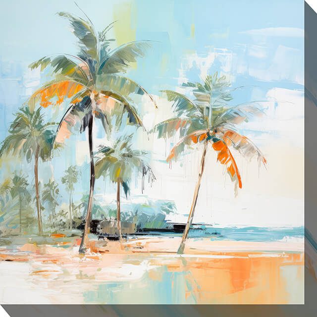 Palm Abstract Outdoor Canvas Wall Art