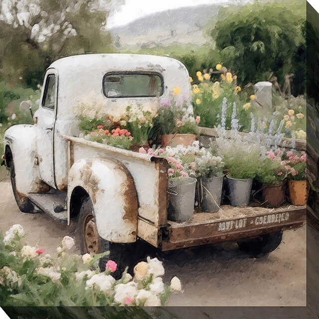 Off To Market Outdoor Canvas Wall Art