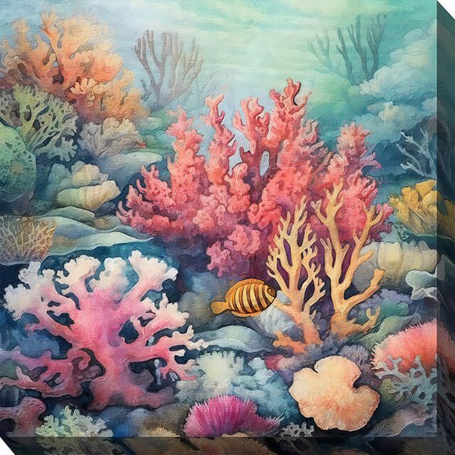 Bright Coral No1 Outdoor Canvas Wall Art