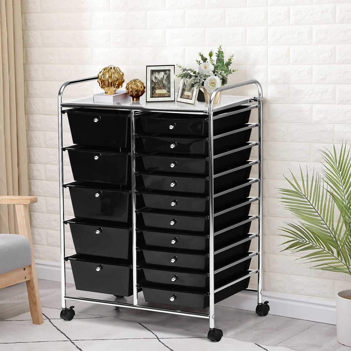 15 Drawers Rolling Storage Cart Organizer