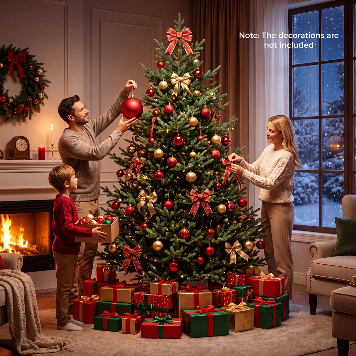 6 FT Pre-Lit Artificial Christmas Tree with 240 Warm White LED Lights