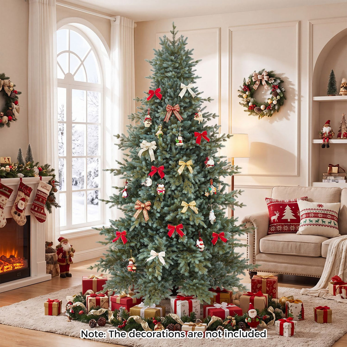 7 FT Pre-Lit Artificial Christmas Tree with 460 Warm White LED Lights