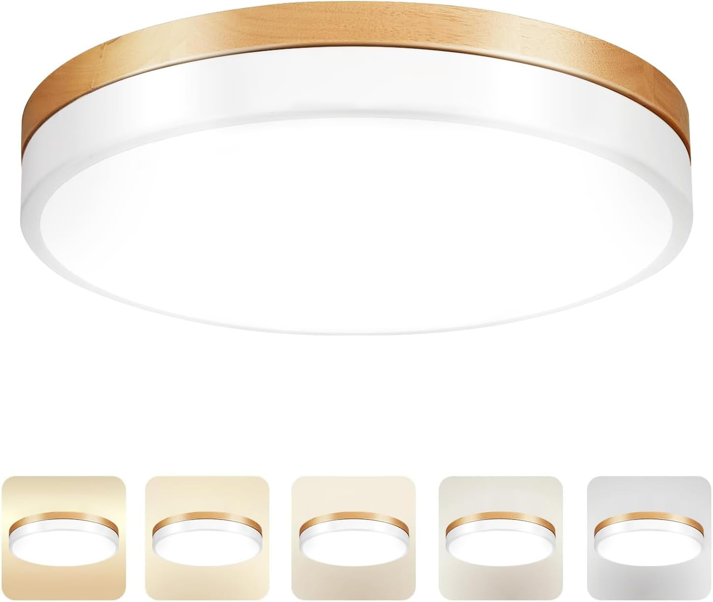 Close front product shot on white background with five small thumbnails showing different color tones below.
