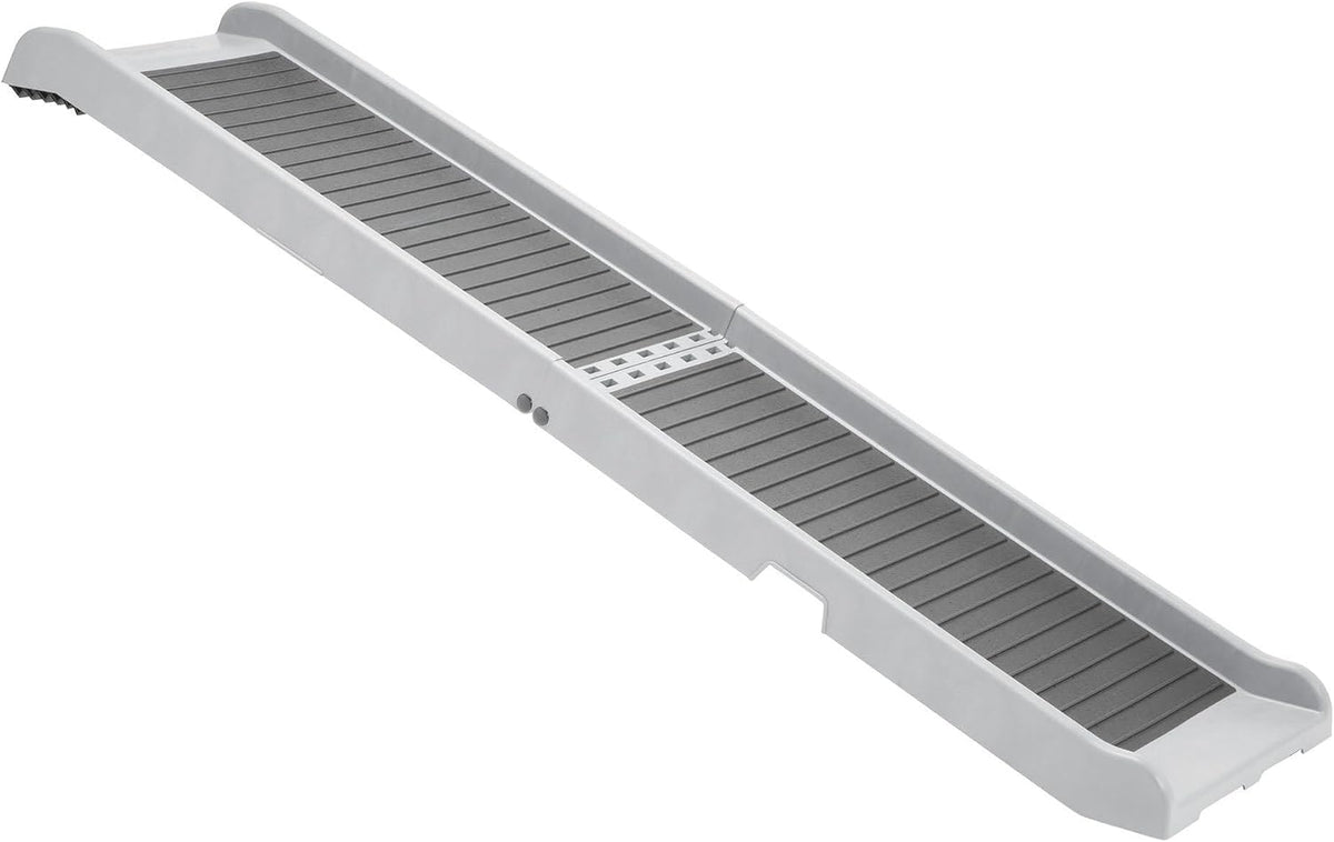 Full-length pet ramp showing textured non-slip walking surface at an angled top view on a white background