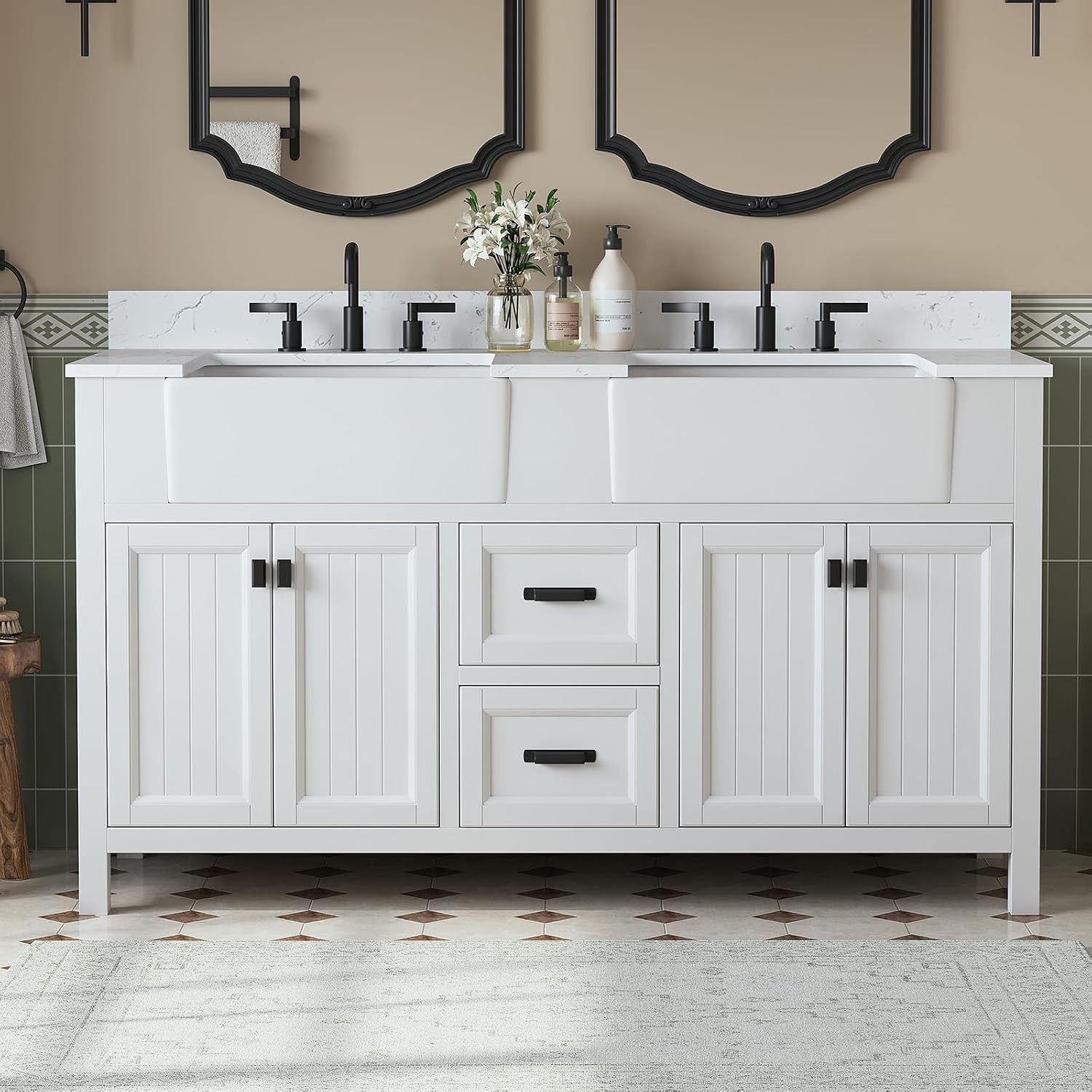 42 Inch Bathroom Vanity with Sink, Steel Blue | Solid Wood Fully Assembled Bathroom Vanities with 2 Soft, gallery view 18