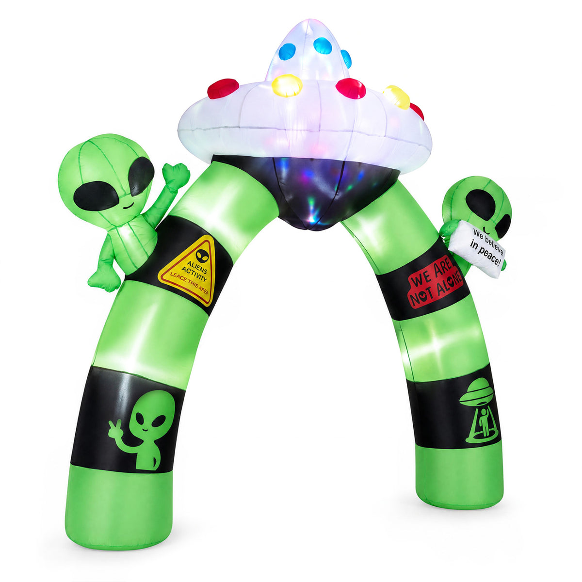 9.8 FT Alien Halloween Inflatable Archway with Lights Outdoor Lighted Blow Up Arch Decoration