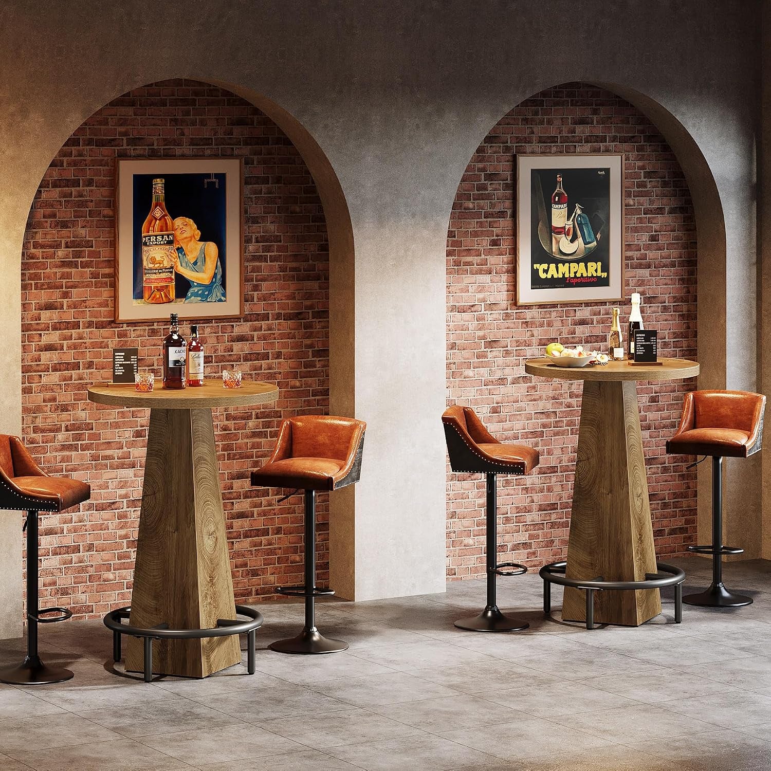 Tribesigns Bistro Pub Table, 37.4" High Round Bar Table for Small Bars | E0 Engineered Wood, High Top, gallery view 14