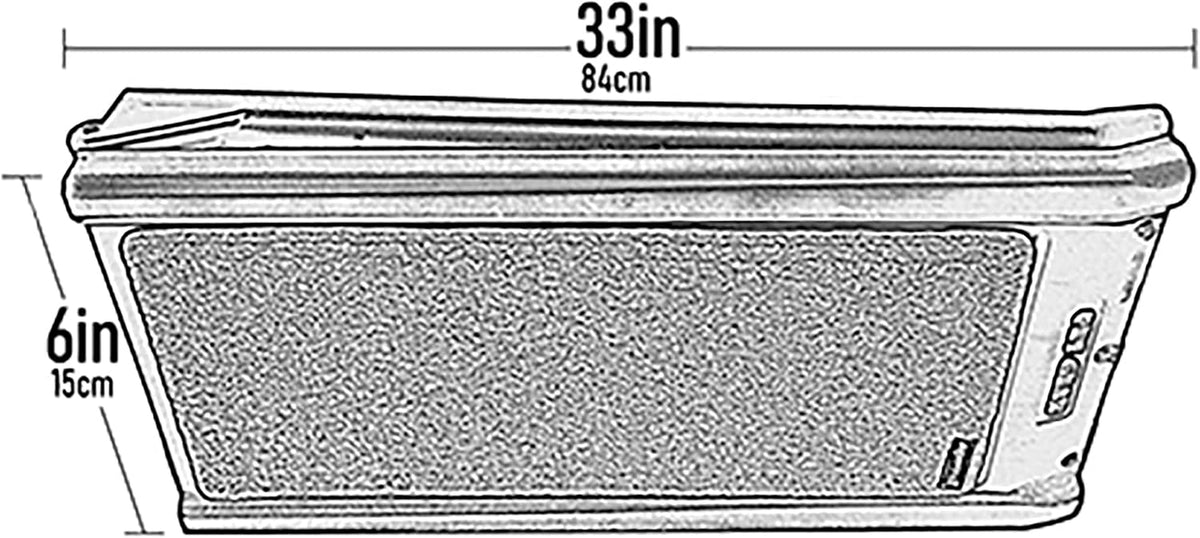 Black-and-white line drawing of ramp dimensions showing 66 in unfolded length and 33 in folded length