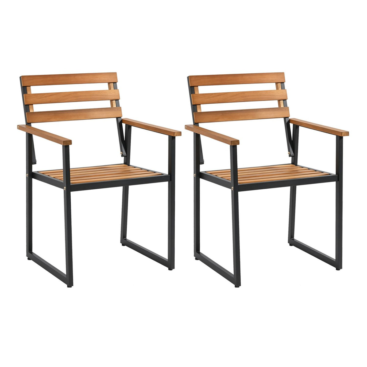 Two matching dining chairs shown side by side against a white background.