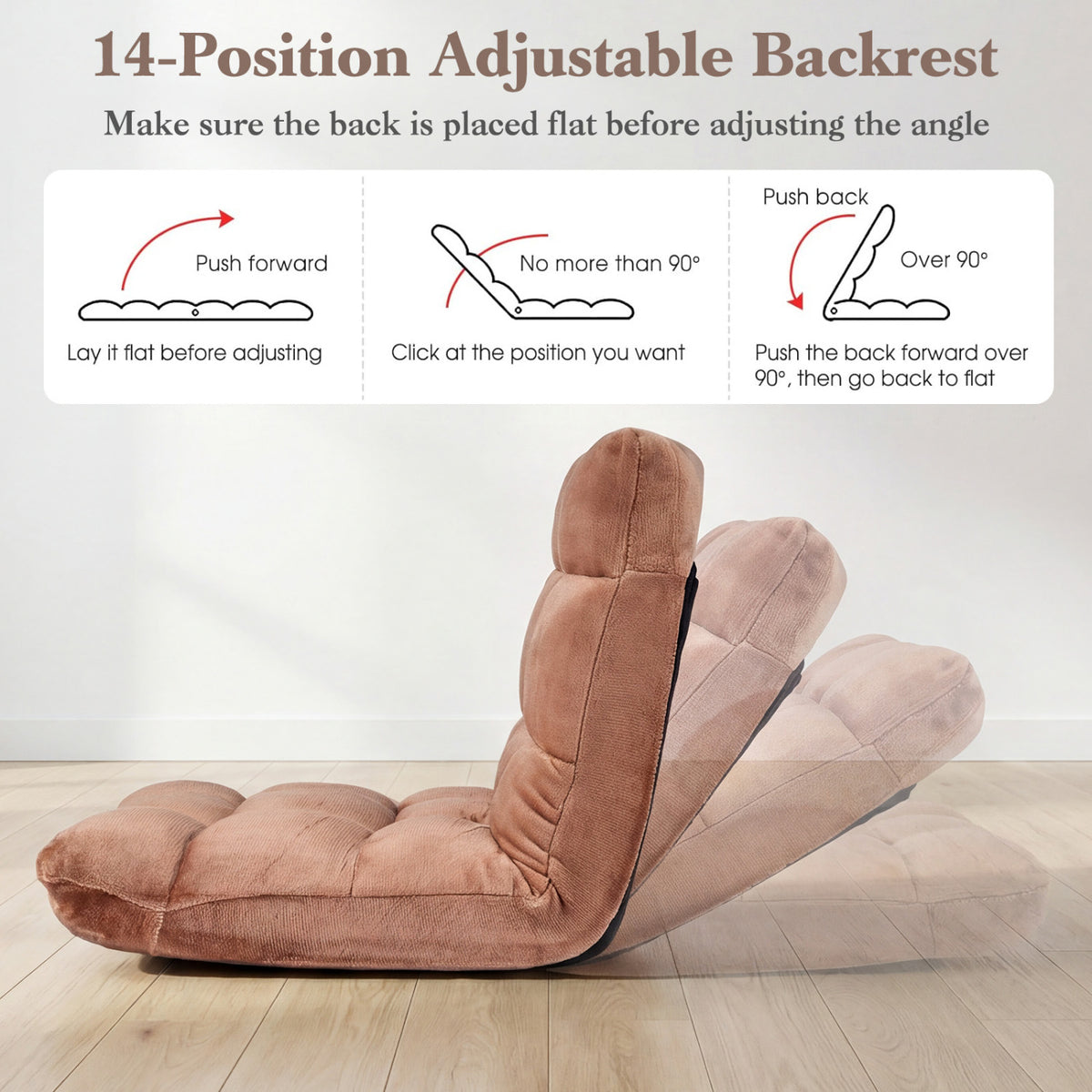 Adjustable 14-position Cushioned Floor Chair
