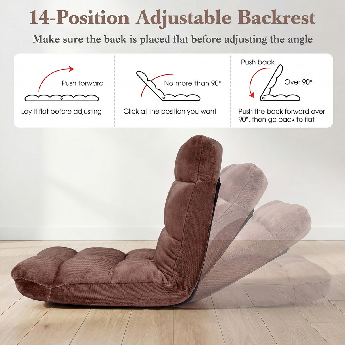 Adjustable 14-position Cushioned Floor Chair