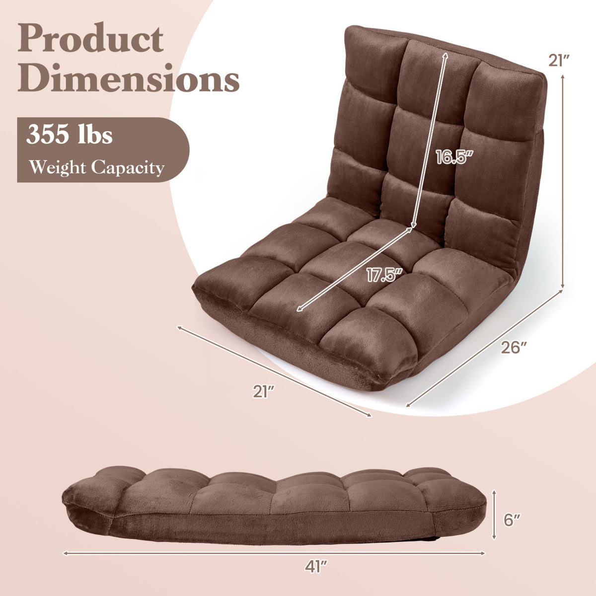 Adjustable 14-position Cushioned Floor Chair