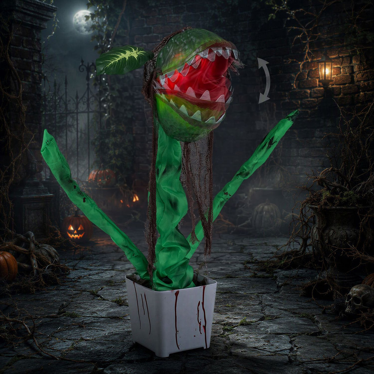 Animated Halloween Man, Eater Plant Prop