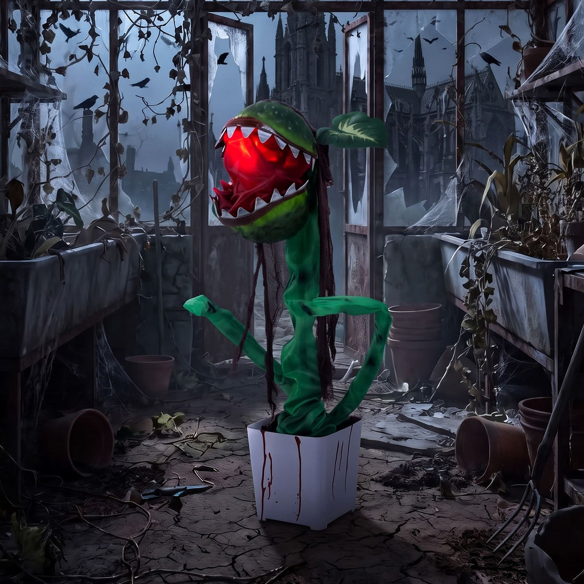 Animated Halloween Man, Eater Plant Prop