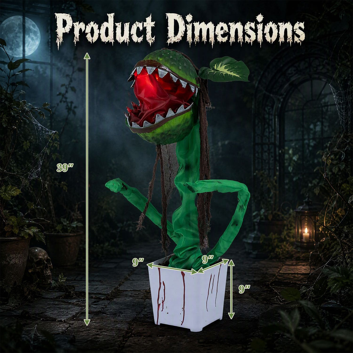Animated Halloween Man, Eater Plant Prop