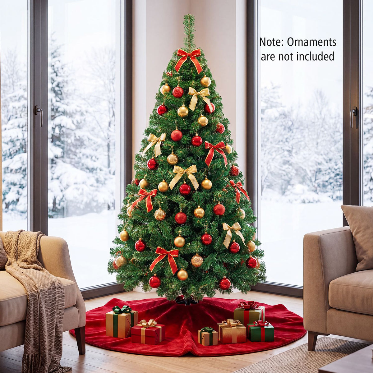Artificial PVC Christmas Tree with Solid Metal Stand