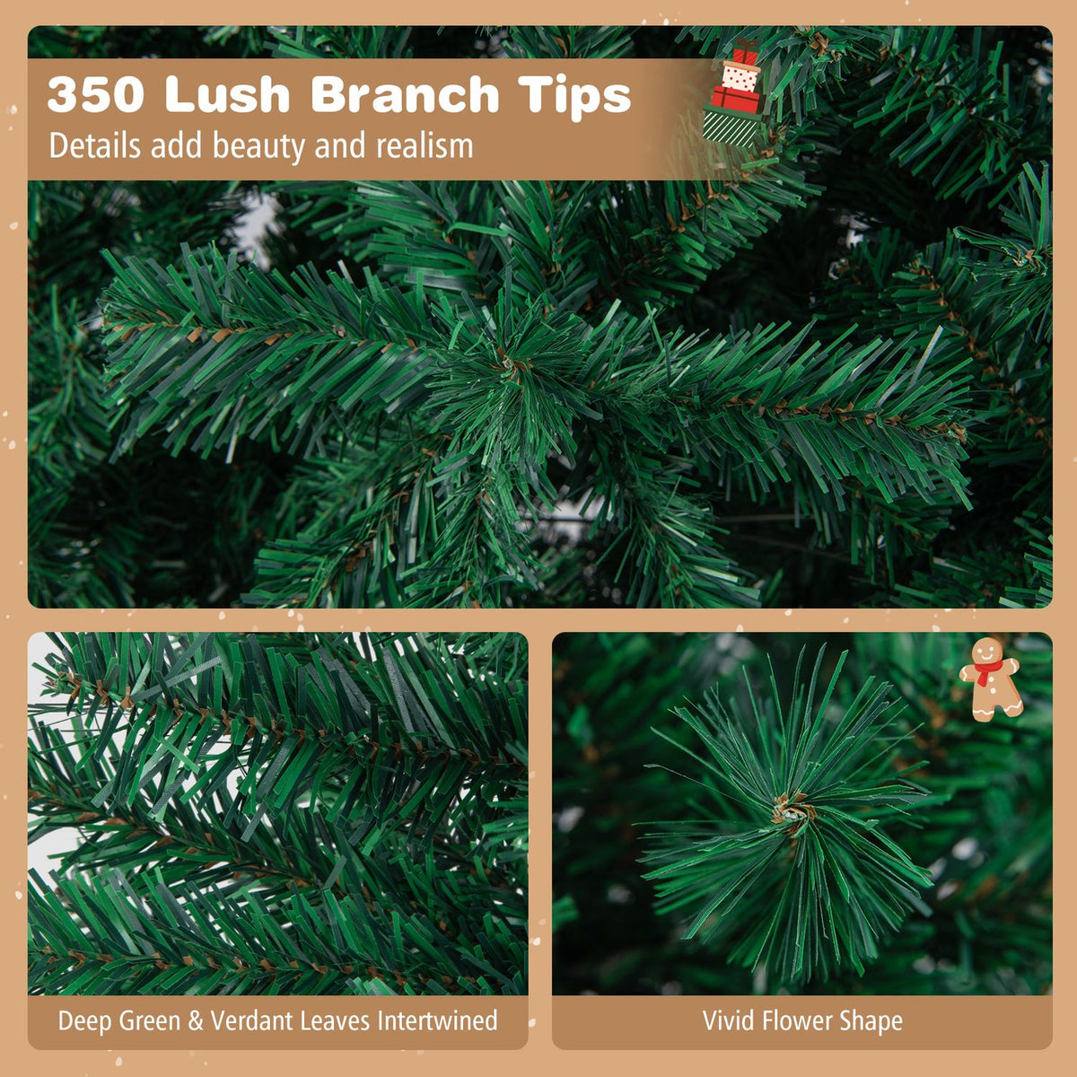 Artificial PVC Christmas Tree with Solid Metal Stand