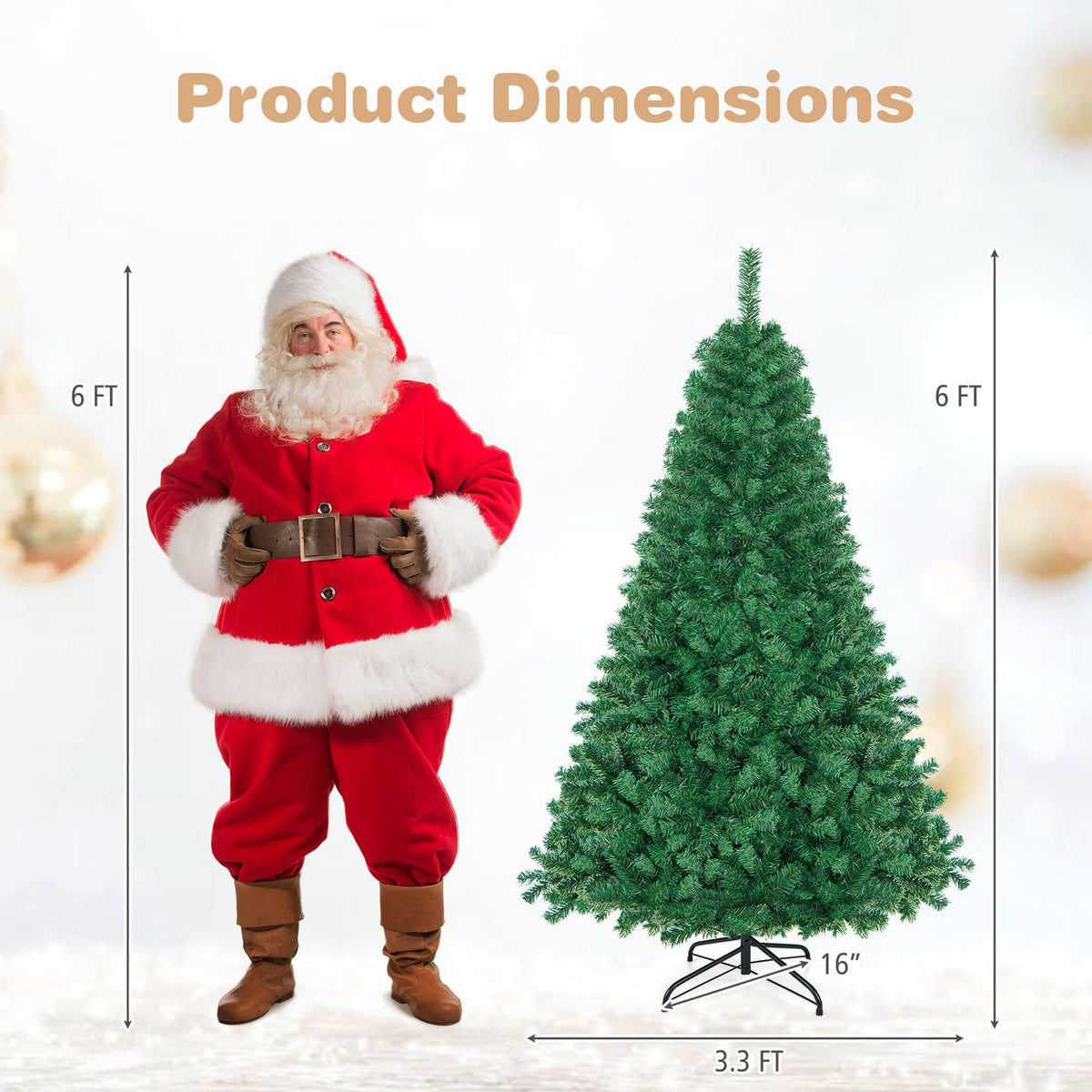 Artificial PVC Christmas Tree with Solid Metal Stand