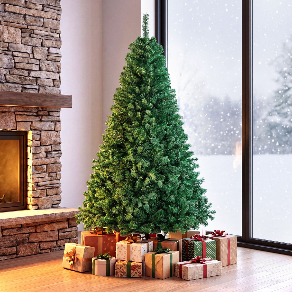 Artificial PVC Christmas Tree with Solid Metal Stand