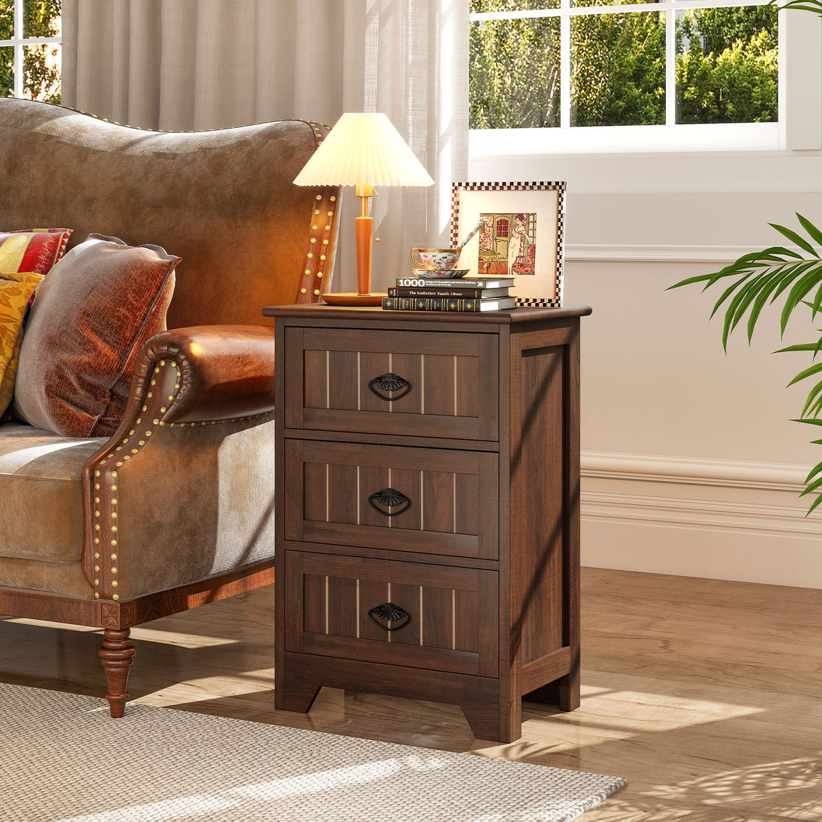 3-Drawer Nightstand with Storage
