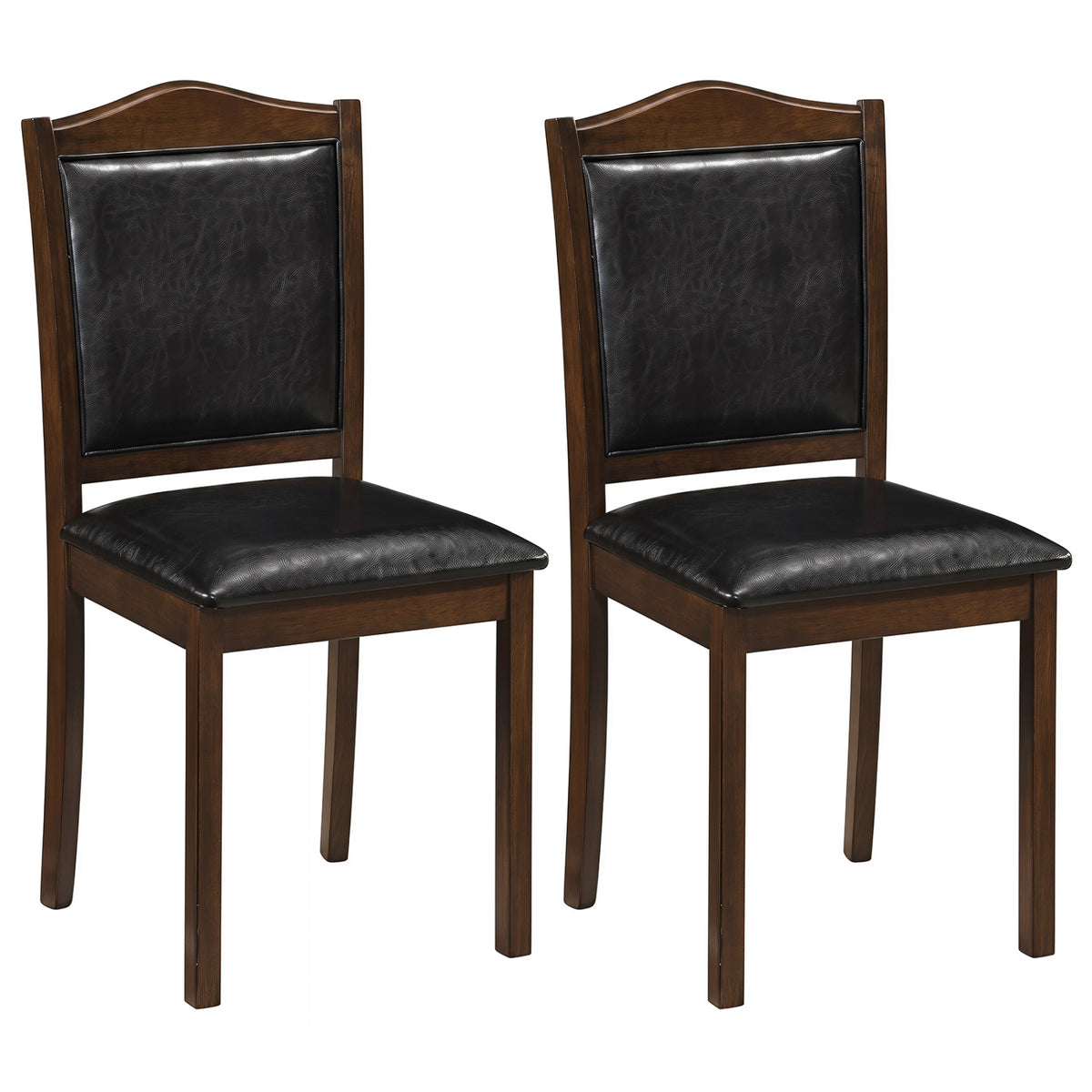 Two matching wooden dining chairs shown against a plain white background.