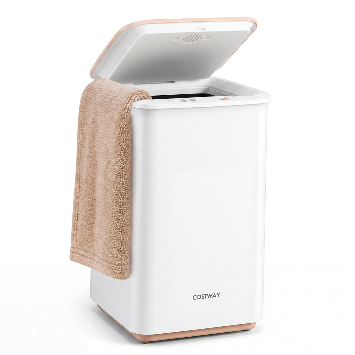 Heated Towel Warmer with 4 Heat Timer and Auto Shut Off for Oversized Towels, White