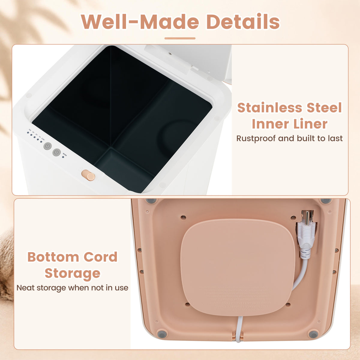 Heated Towel Warmer with 4 Heat Timer and Auto Shut Off for Oversized Towels, White