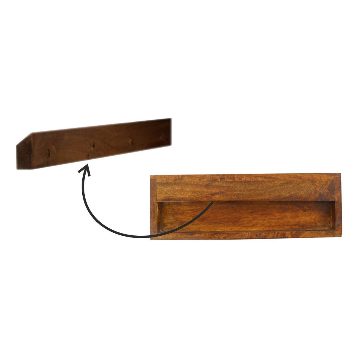 Floating Chestnut Brass Nightstand