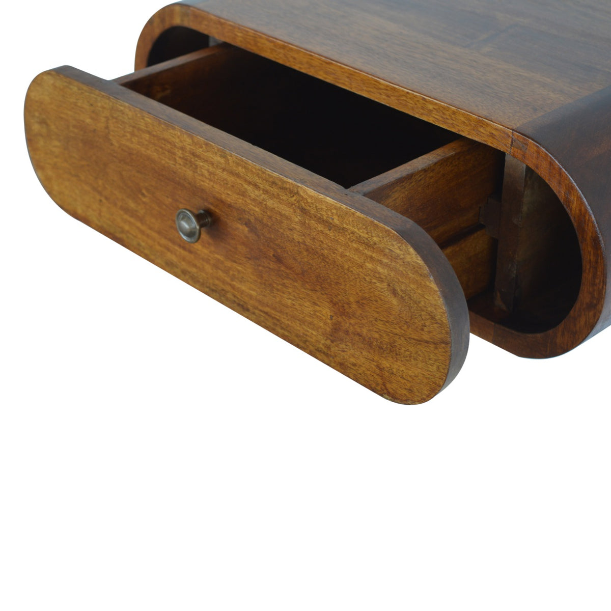 Wall Mounted Round Chestnut nightstand