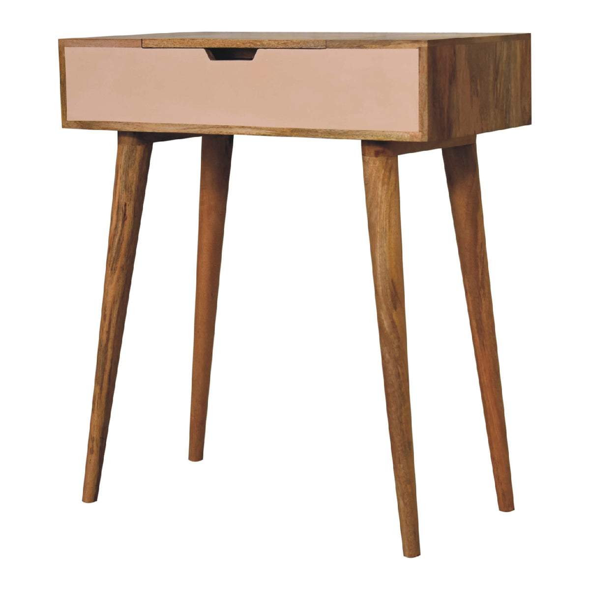 Blush-drawer dressing table shown from the opposite three-quarter angle