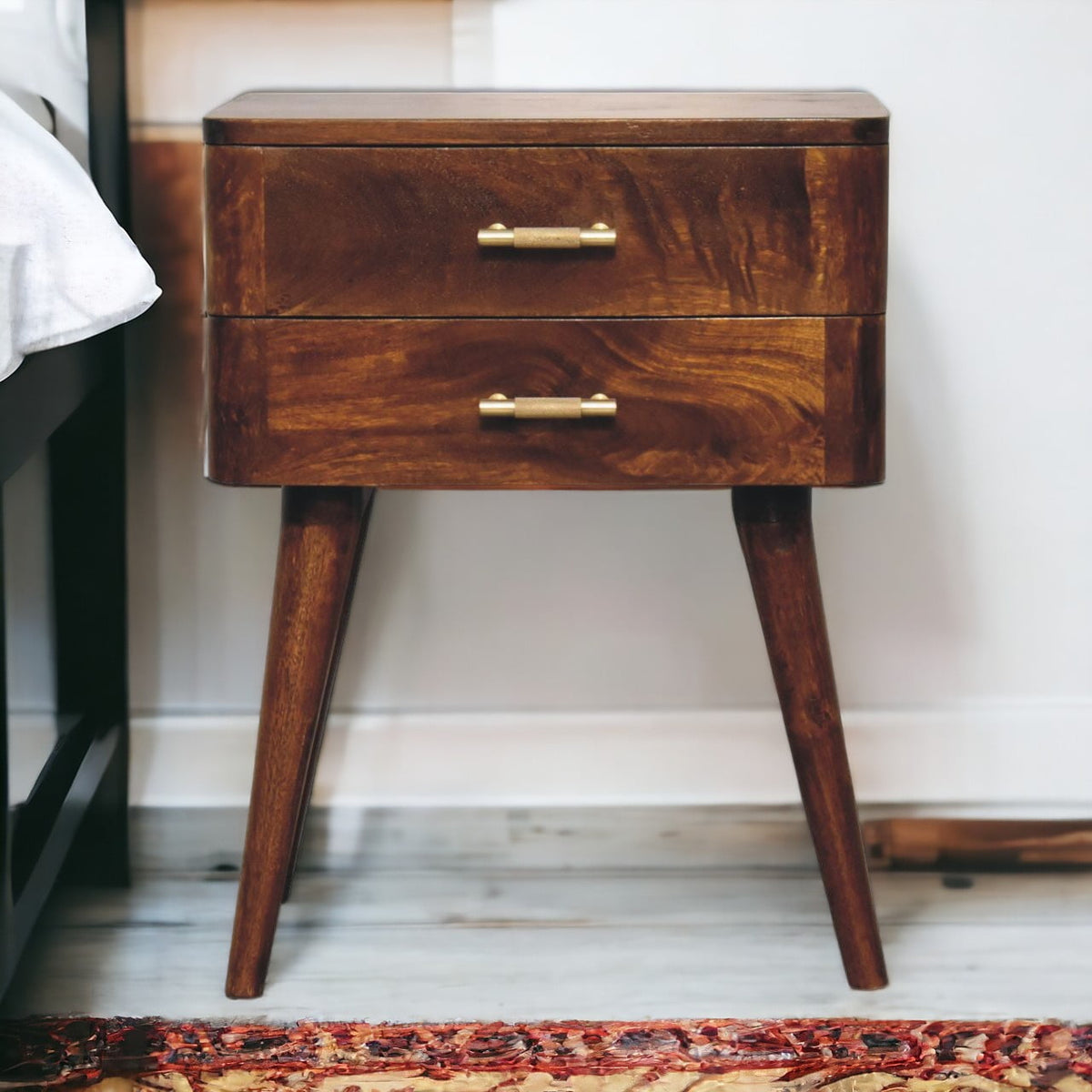 Chestnut T-Bar Nordic Nightstand
