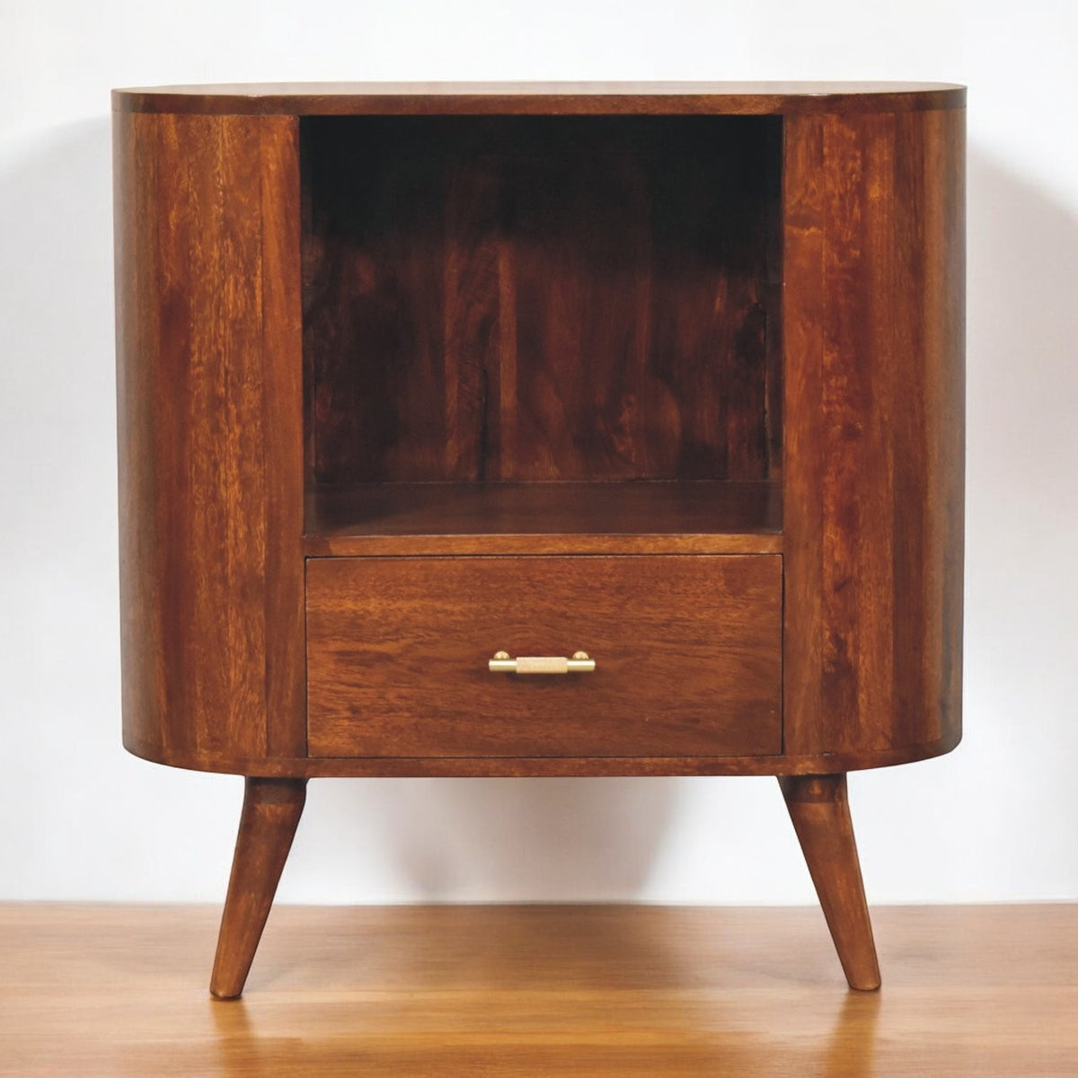 T-bar Cortez Chestnut Open Slot Cabinet