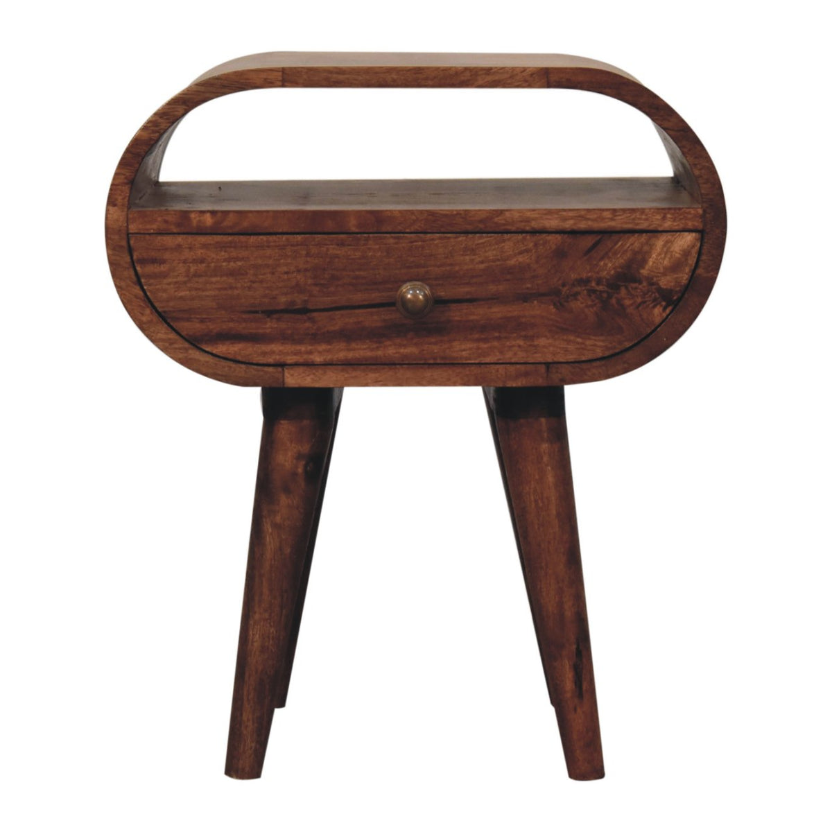 Circular Bedside Table with Open Slot