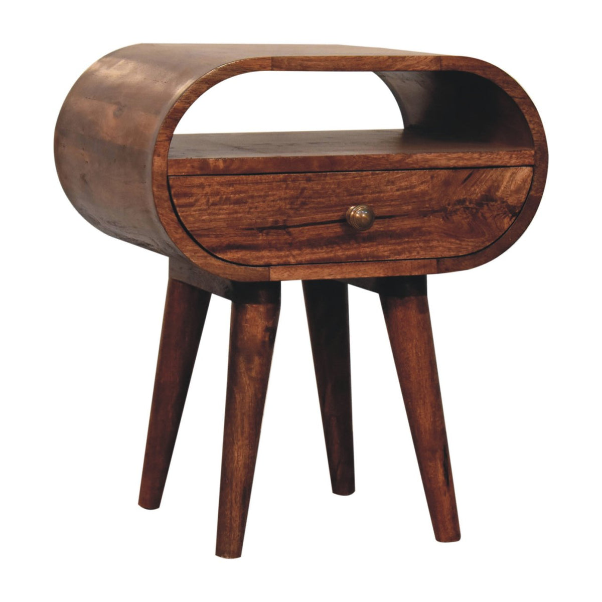 Circular Bedside Table with Open Slot