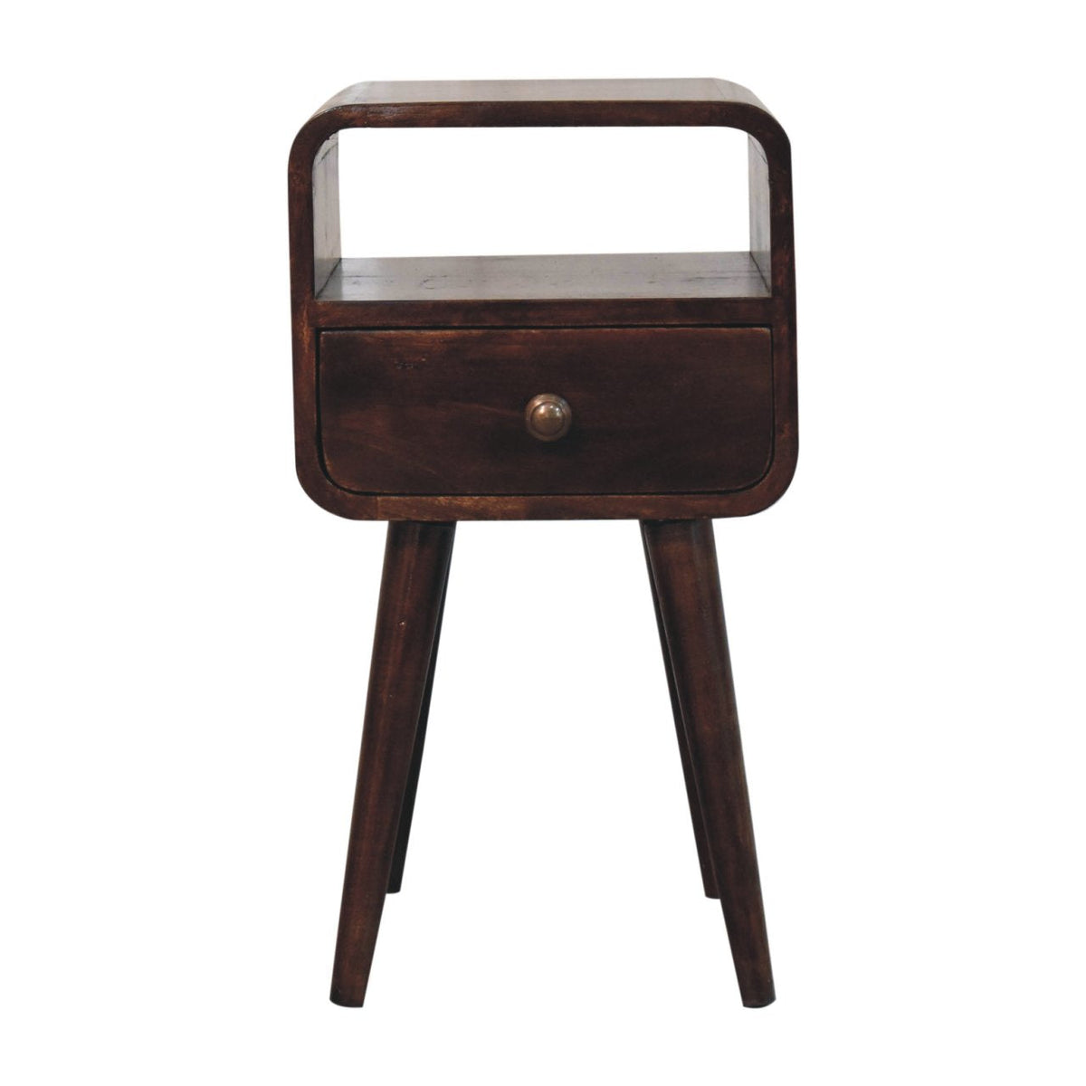Mini Curved Bedside Table with Open Slot