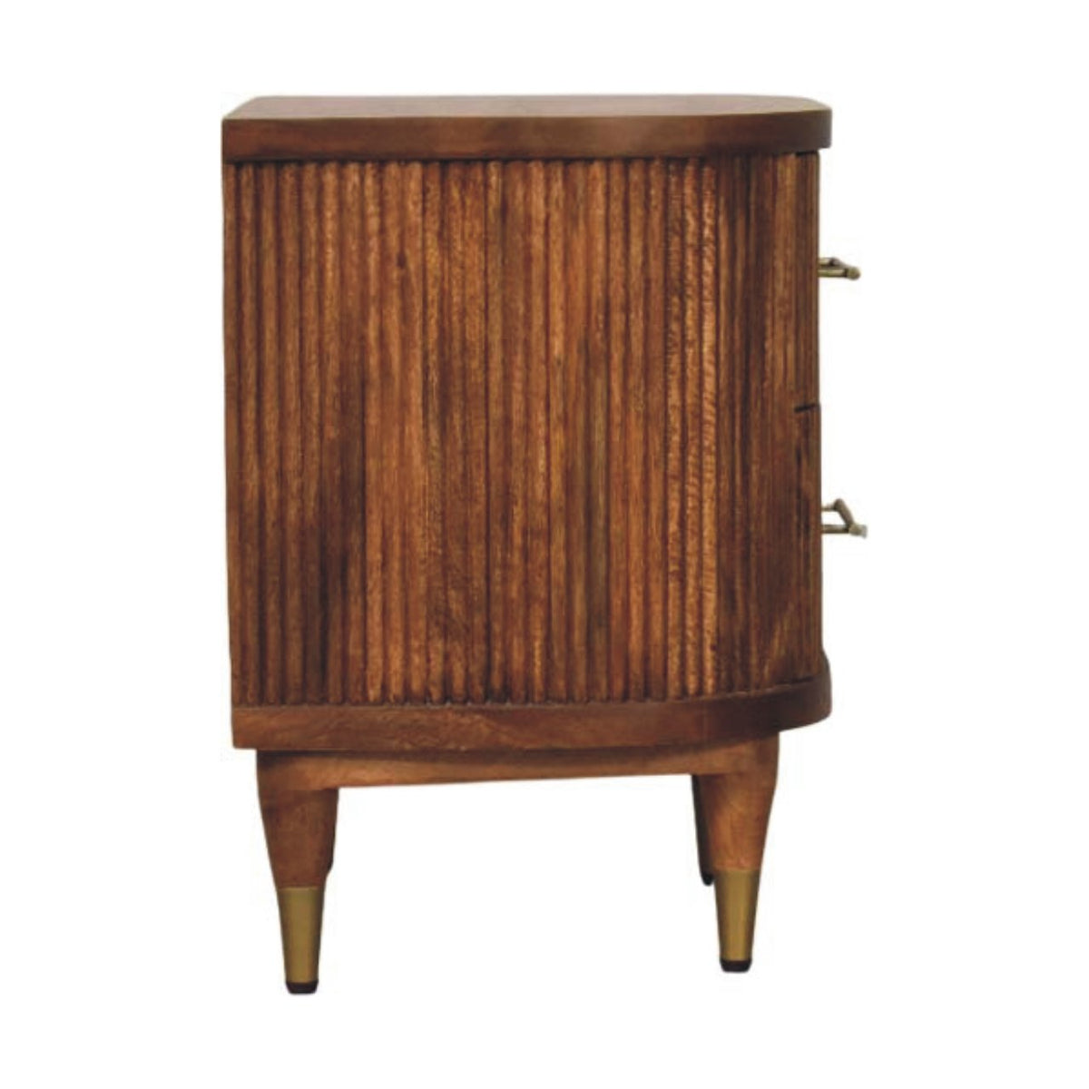 Ribbed Bedside with Brass Accents