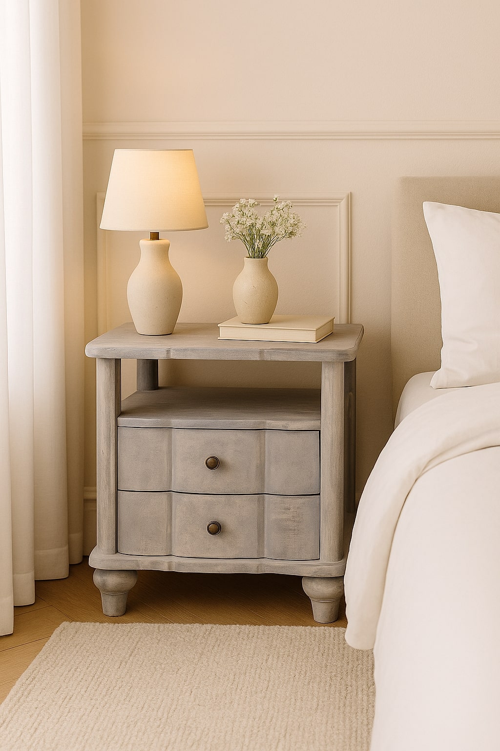 Lume Washed Open-Shelf Bedside