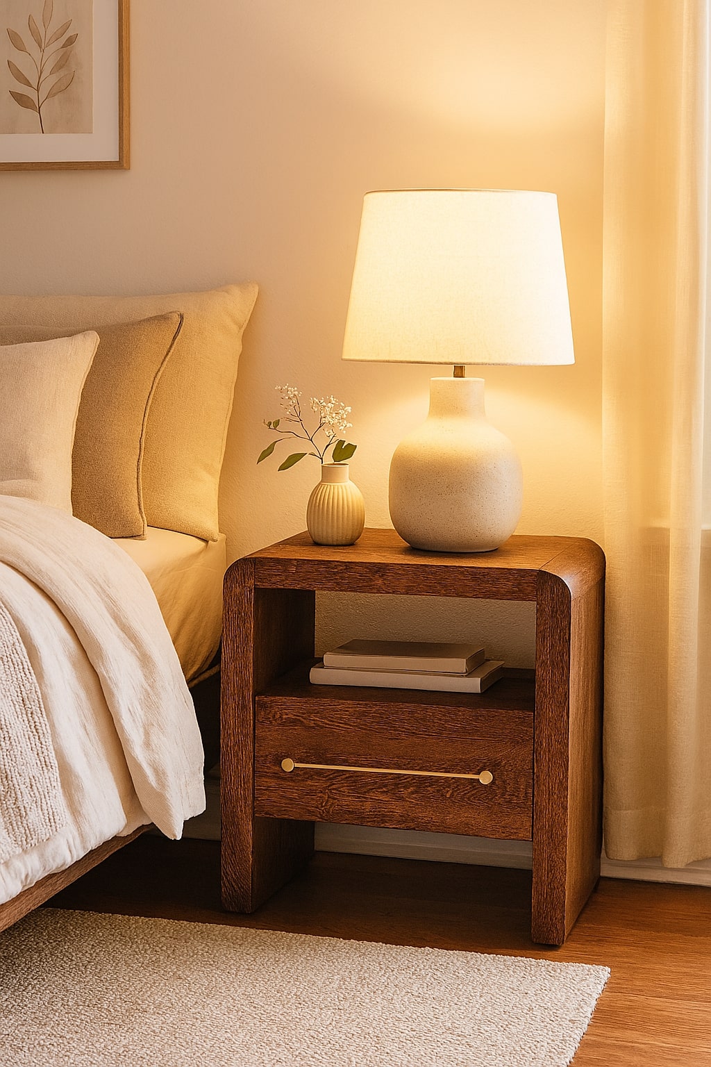 Aurelio Smoked Oak Open Bedside