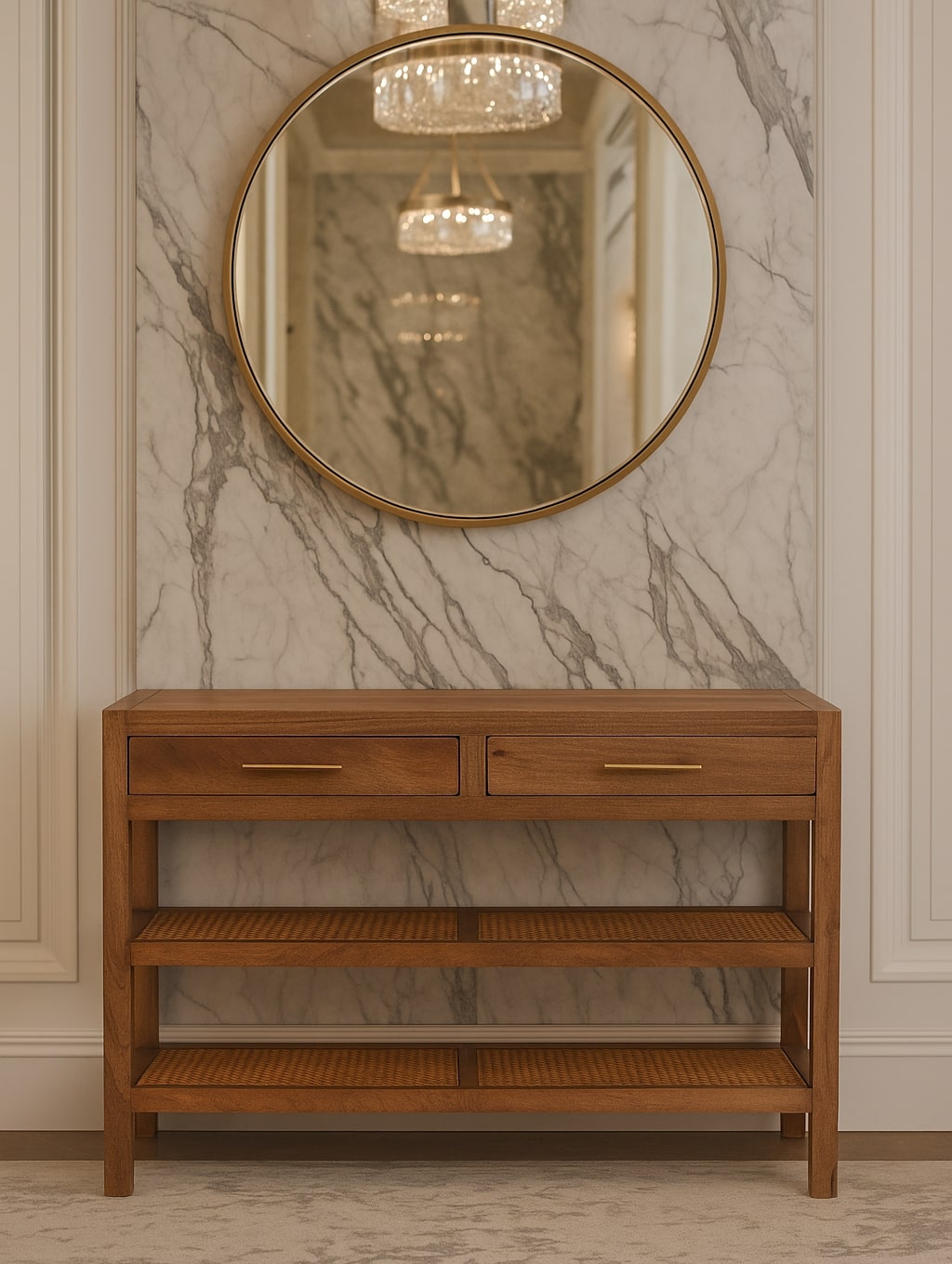 Saffron Rattan Console