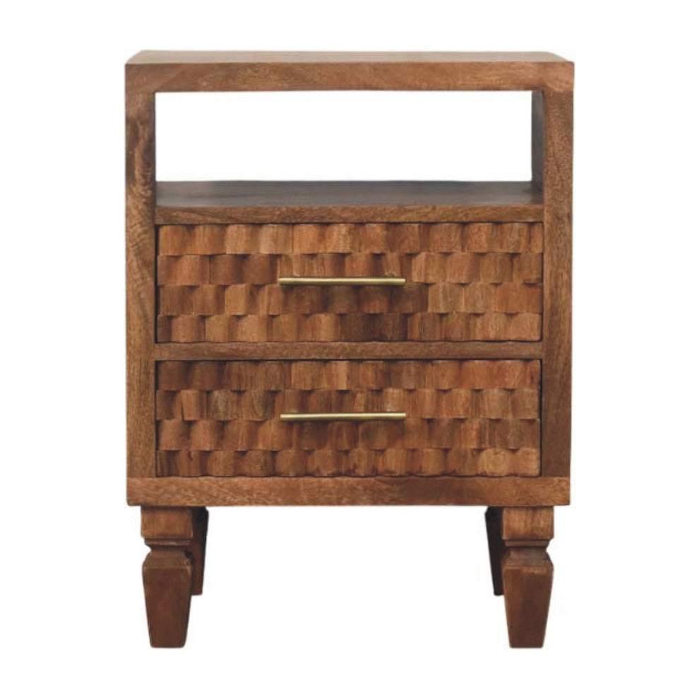 Cadiz Carved Open-Shelf Bedside