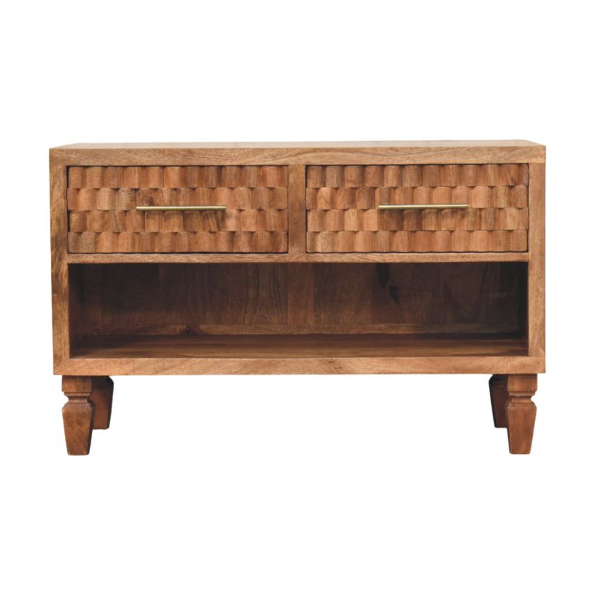 Cadiz Carved Entryway Shoe Cabinet
