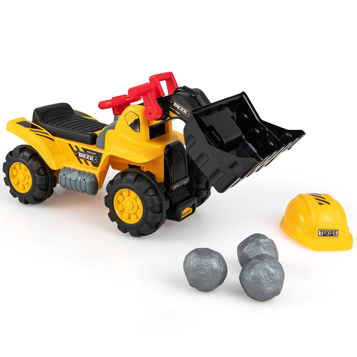 Kids Ride on Bulldozer Toy Play Truck with Adjustable Bucket Aged 3+ Years Old