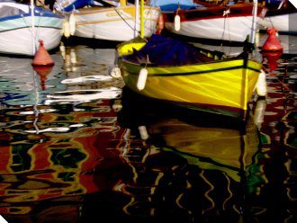Yellow Boat Outdoor Canvas Wall Art
