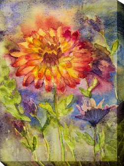 Zinnia Outdoor Canvas Wall Art