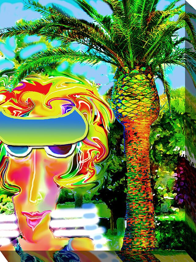 At The Pool Outdoor Canvas Wall Art